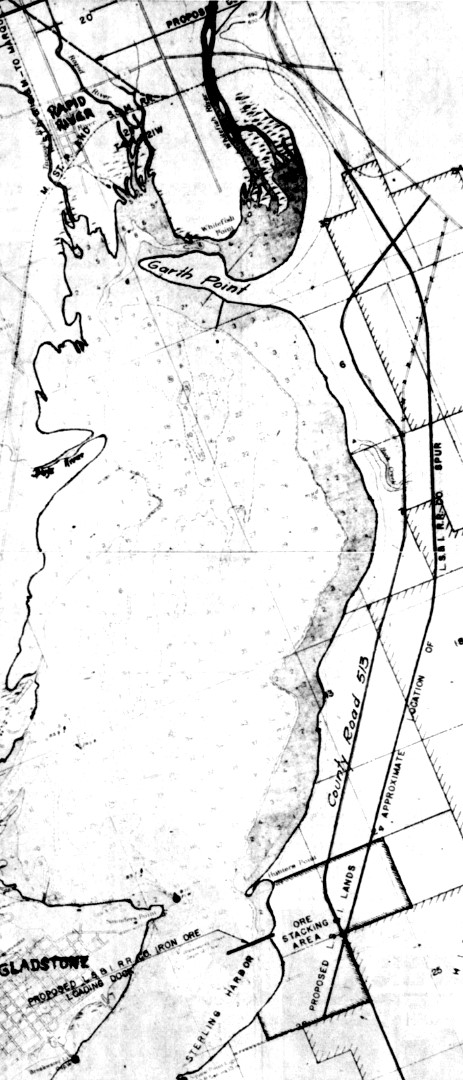 Proposed railroad map to Garden MI